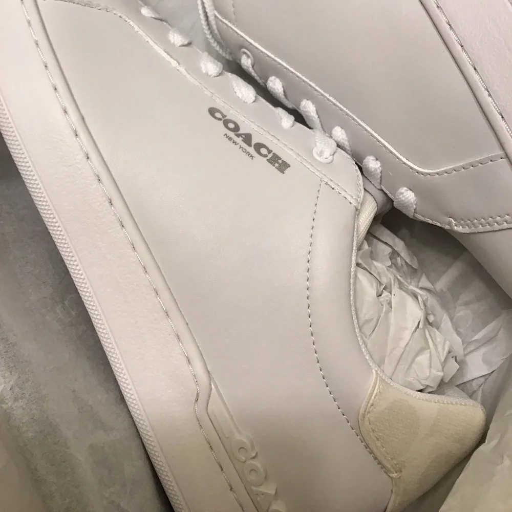 COACH ALL LEATHER OPTIC WHITE SIGNATURE SNEAKERS MENS - Picture 6 of 16